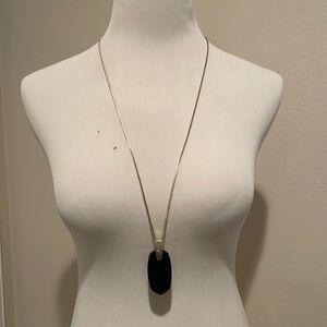 Kendra Scott Inez Black Onyx Gold Long Pendant Necklace